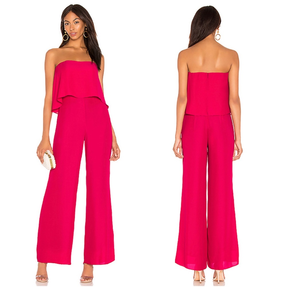 NEW Amanda Uprichard Topanga Pink Jumpsuit Revolve